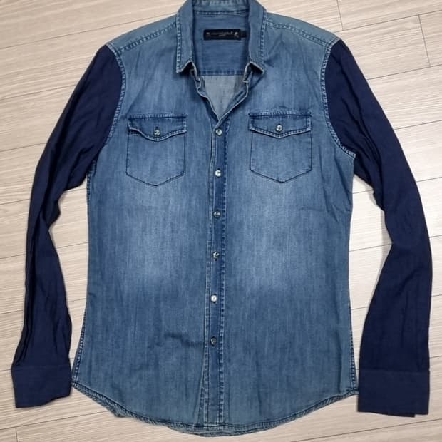 마스터마인드 제펜 데님 배색 셔츠 남방 긴팔(95)