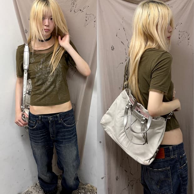 Y2K Mood Khaki Short Tee