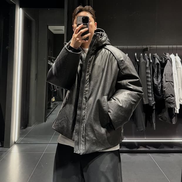 준지 24FW 209만 가죽 시어링 패딩 봄버