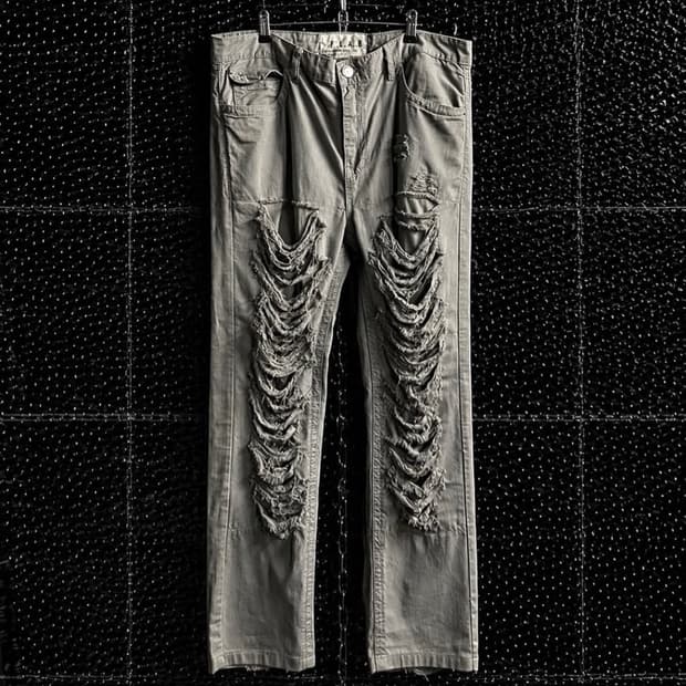 L.A.P 그레이 데미지 데님팬츠