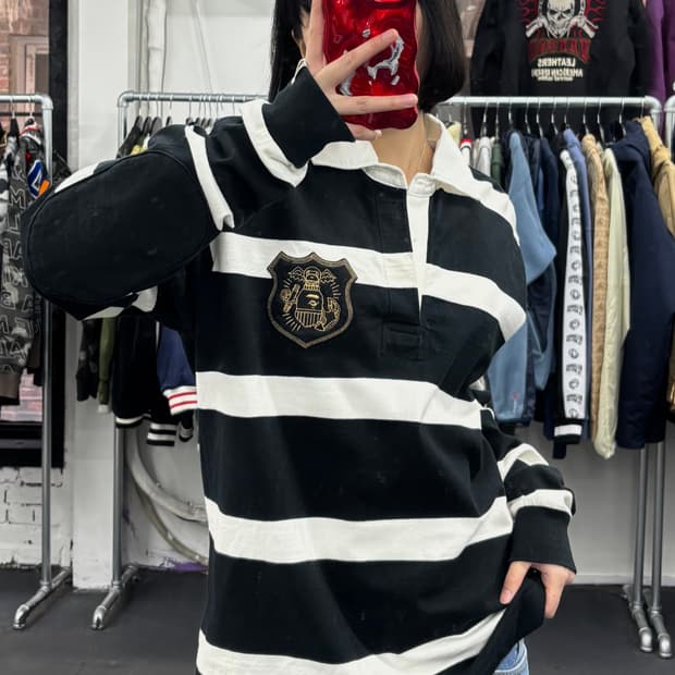 베이프 스트라이프 럭비 롱슬리브