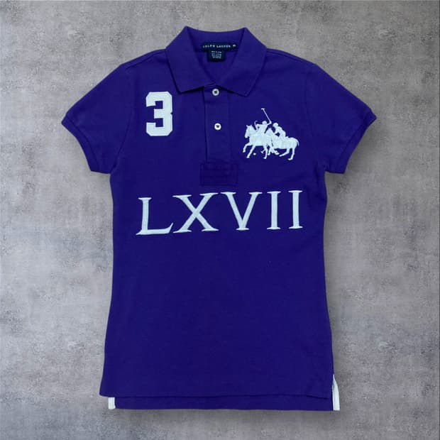 폴로 랄프로렌 빅포니 퍼플 카라 반팔티