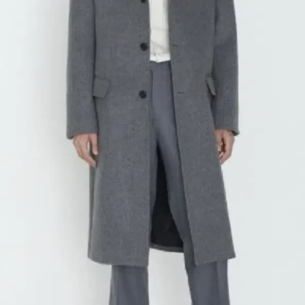 MNGU/그레이 싱글 체스터 코트/L(105)