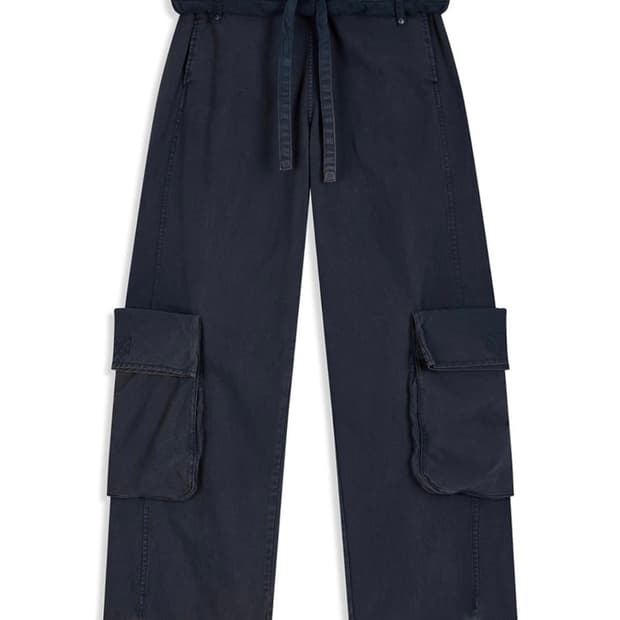오픈와이와이 워시드 롤 카고팬츠 네이비