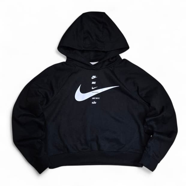 나이키 스우시 빅로고 크롭 후드티 (M)