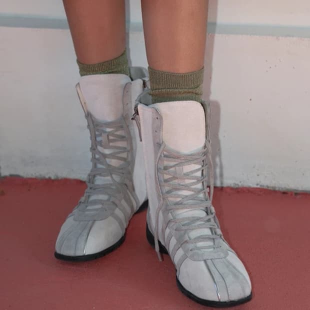 구해요))락피쉬 웨더웨어 하이탑 스니커즈 부츠 4.5사이즈 아이보리