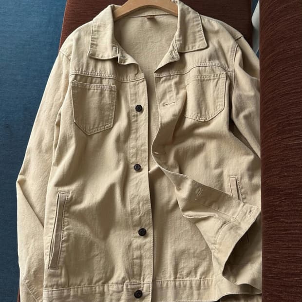 Loose silhouette cotton trucker jacket