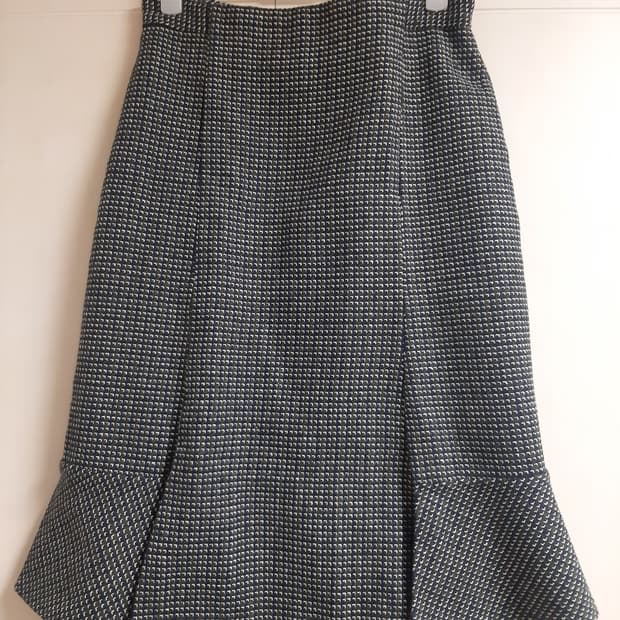 머메이드 튤립 체크 미디 스커트 55