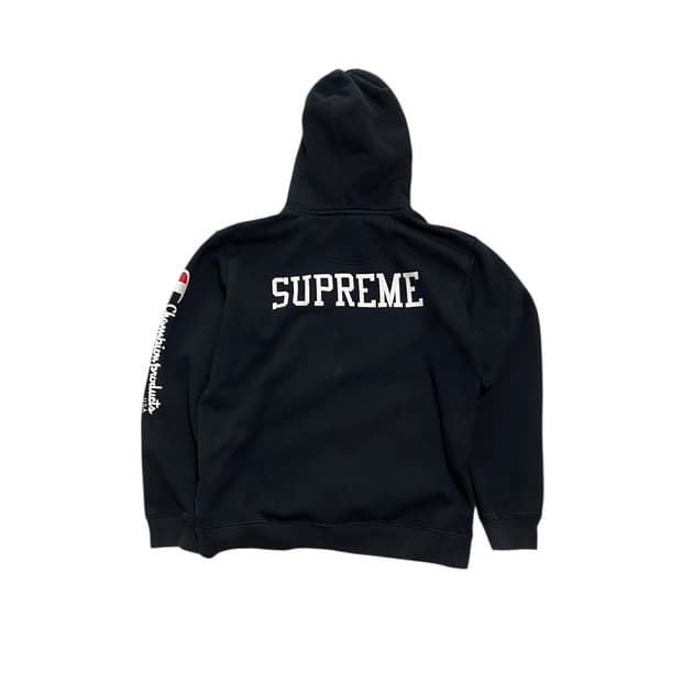 챔피온 x 슈프림 후드티 블랙 L