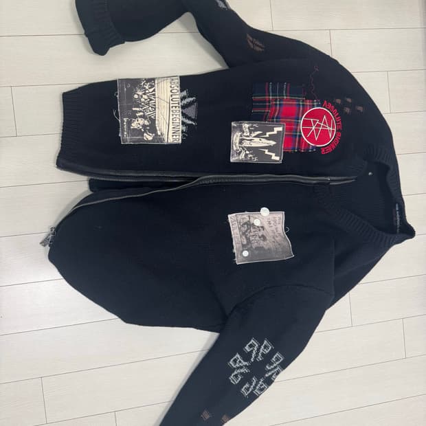 앤더슨벨 자라 패치 가디건 xl