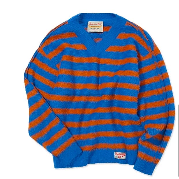 앤더슨벨 헤어리 스트라이프 니트 L