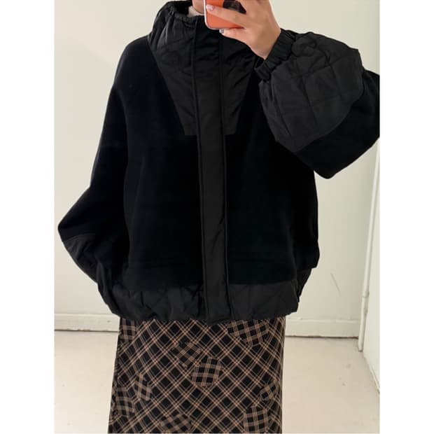 일본빈티지 울 패딩 셔링 자켓