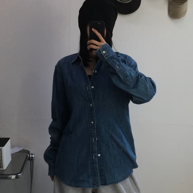 폴로 랄프로렌 자수 데님 셔츠