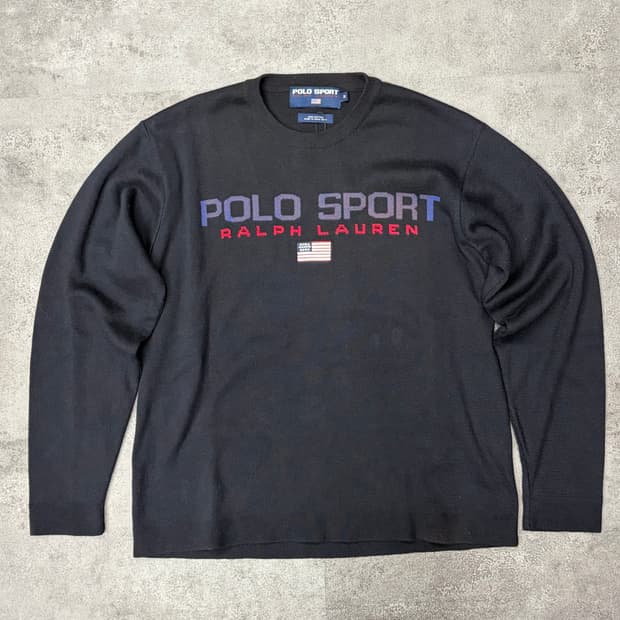 90s 폴로 스포츠 랄프로렌 블랙 긴팔 니트