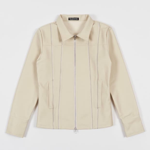 아이보리 가죽자켓