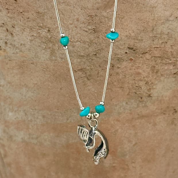 USA Vintage 925 Silver Kokopelli Turquoi