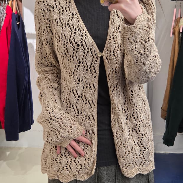 1990s USA yarnworks 원버튼 가디건