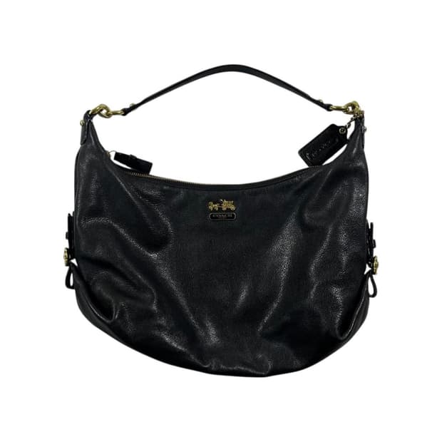 [OS] Coach VTG black leather shoulder ba