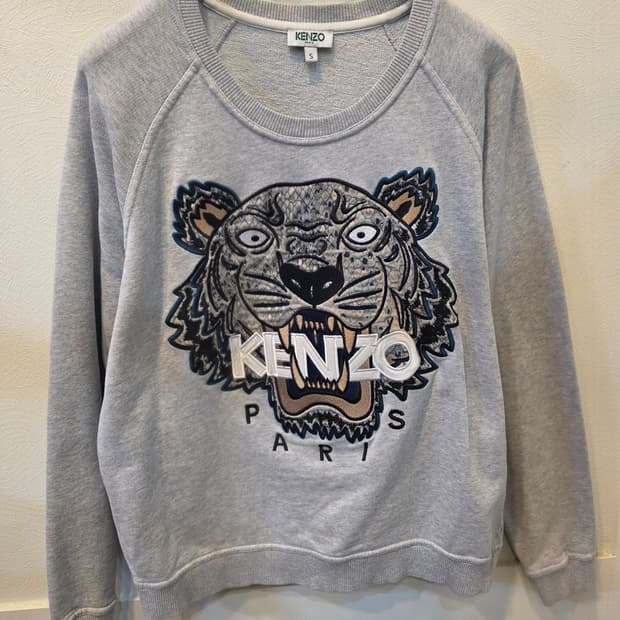 KENZO 겐조 그레이타이거 자수 맨투맨 S