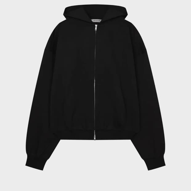 에드리엘로스 보더 풀 집 스웻 재킷 블랙