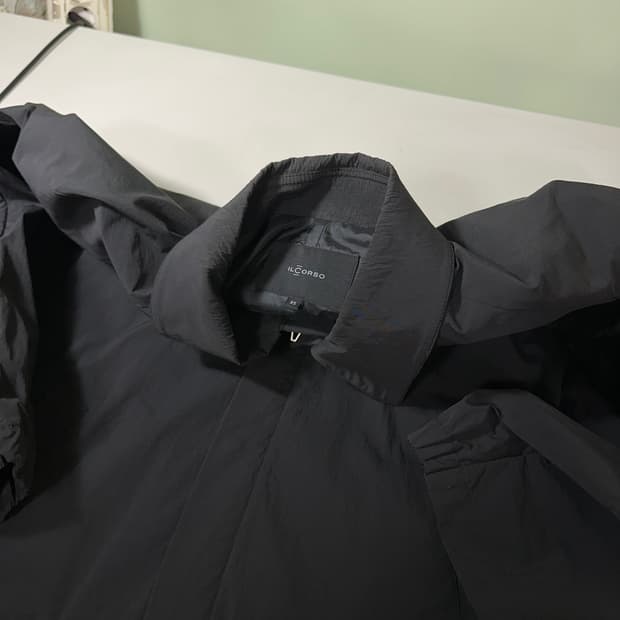 M 95 일꼬르소 블랙 간절기용 나일론 트렌치코트