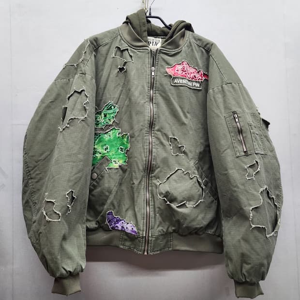 Aventen Pin(아벤텐핀) 백로고 빈티지 항공점퍼 2XL