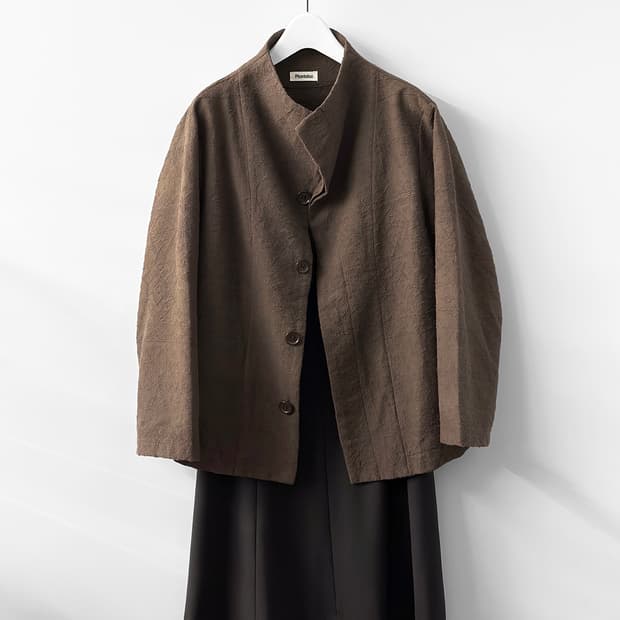90~00s 플랜테이션 바이 이세이 미야케 텍스처드 브라운 자켓