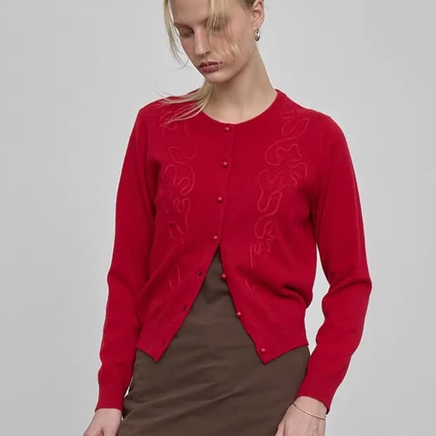 누아클레 니들워크 울 가디건 새상품