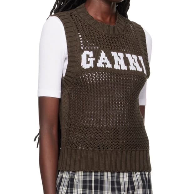 가니 니트조끼 브라운