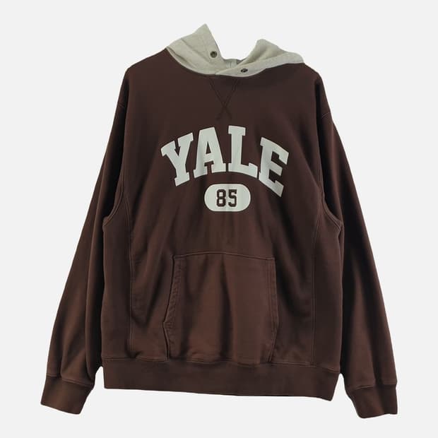 YALE 브라운 남자 후드티 L N7753