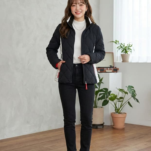 루이까스텔 다이아 퀼팅 경량 패딩 자켓