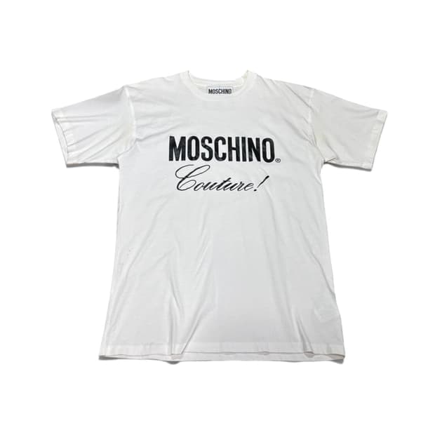 90-95 모스키노 MOSCHINO 화이트 프린팅 반팔티