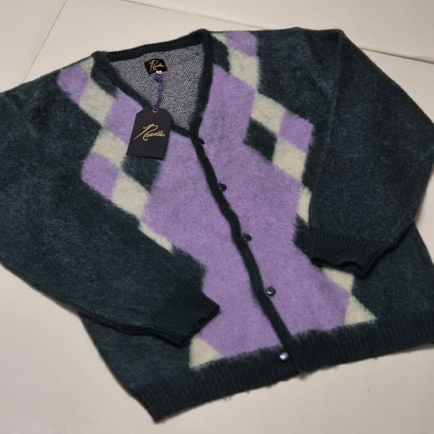 니들스 모헤어 가디건 다이아몬드 그린 XL