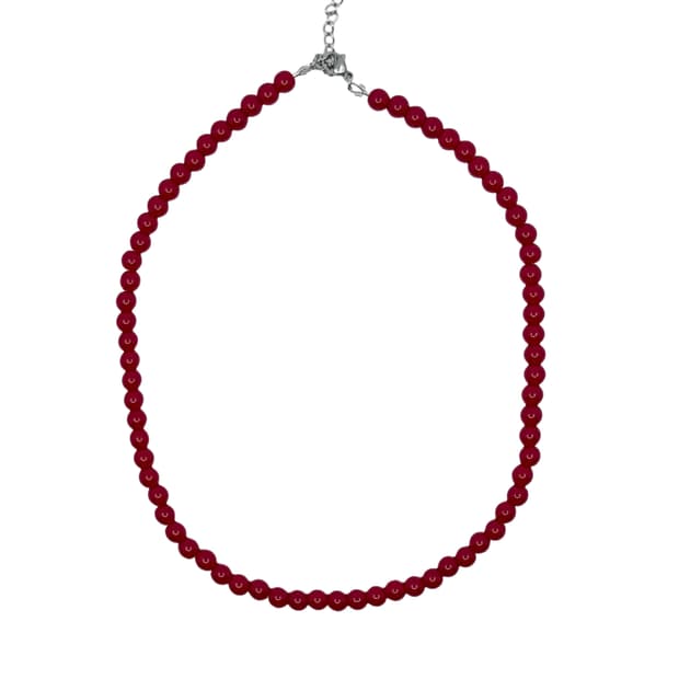 Simple red beads necklace