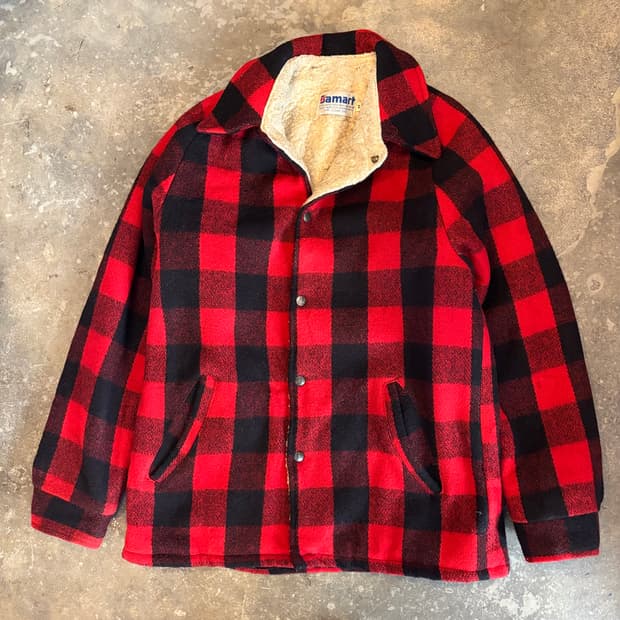 미국 빈티지 다마트 버팔로 체크 울 자켓
