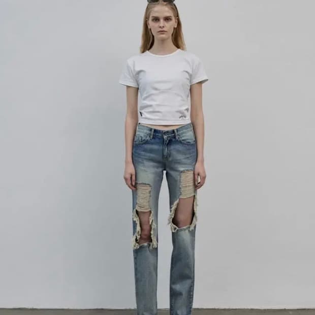 보헤미안서울 distressed denim pants M
