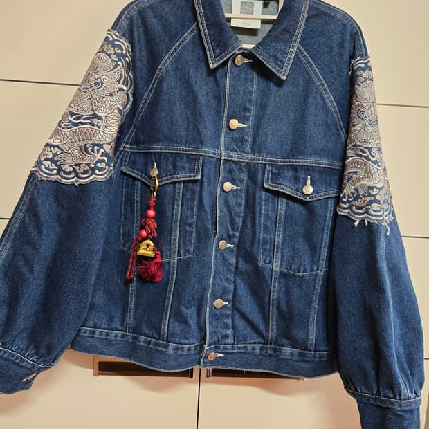 교집합X악오 청롱포 진청 자켓