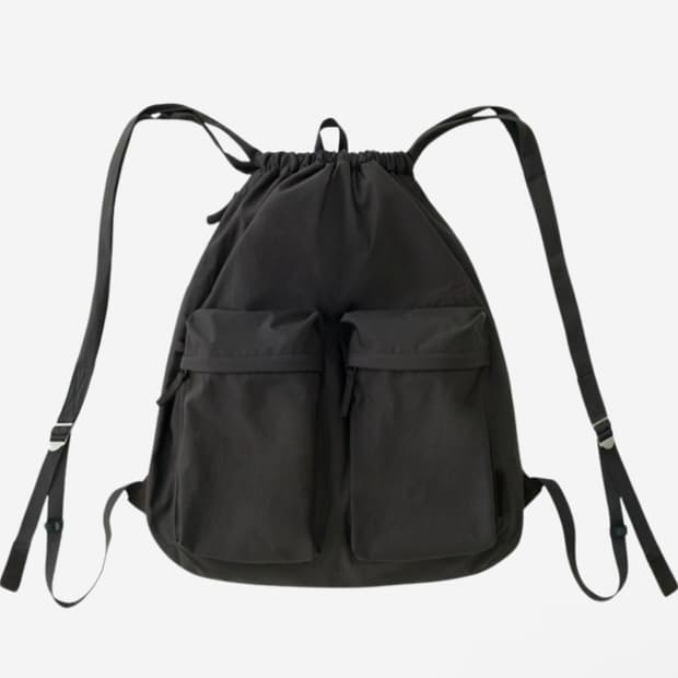 폴리테루 투포켓 드로우 백 브라운 백팩 가방