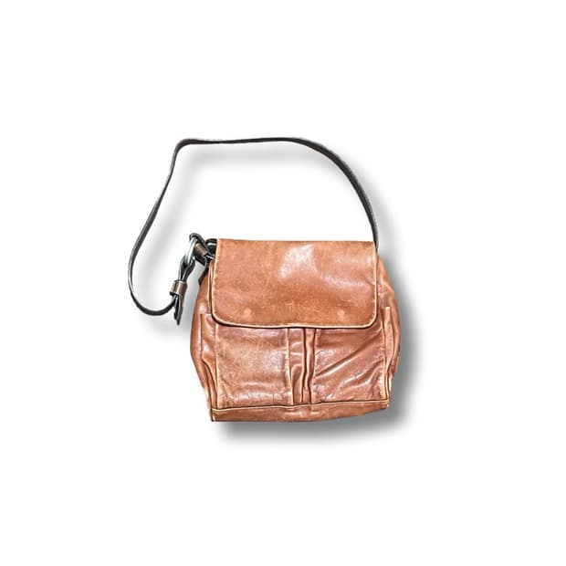 프란체스코 비아시아 빈티지 가죽 숄더백 브라운