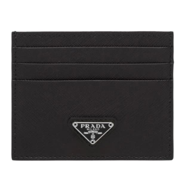 프라다 레더 트라이앵글 로고 카드지갑 (새상품)