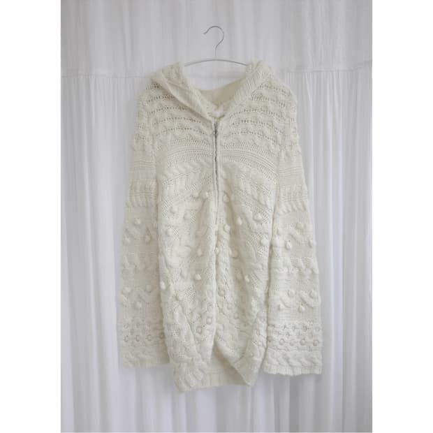 pompom knit cardigan