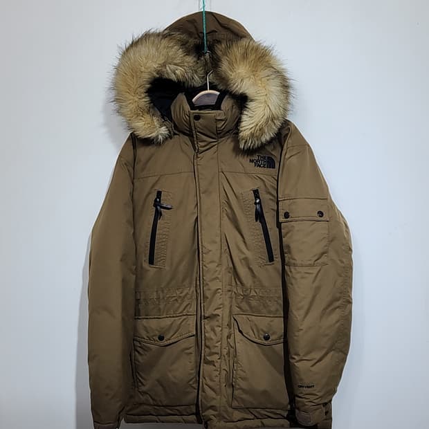 (100) 노스페이스 오리털 패딩점퍼 진베이지 후드 다운자켓 