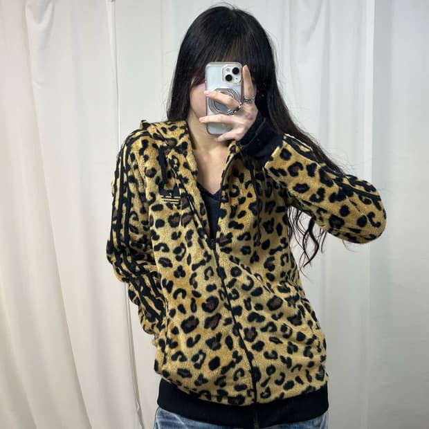 Adidas Trefoil Leopard Fleece Jacket  