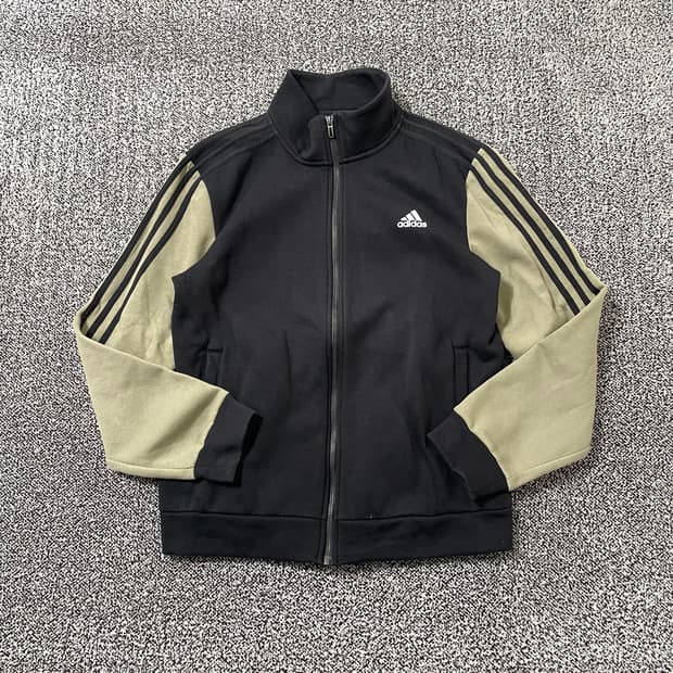 빈티지9. 아디다스 희귀매물 트랙탑 카키 져지 배색 사이드라인