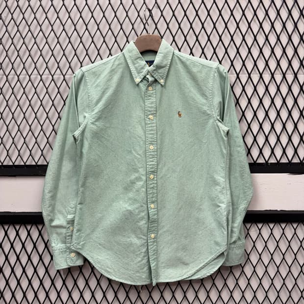 폴로 랄프로렌 솔리드 긴팔 셔츠 멀티포니 포인트 민트