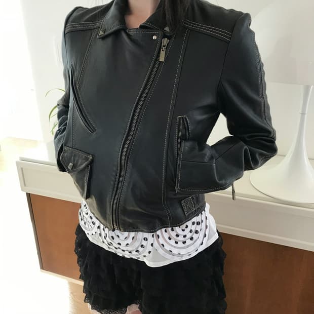 vintage real leather jacket