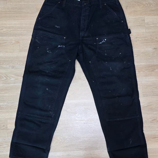 빈티지 칼하트 B136 블랙 더블니 팬츠 42x32