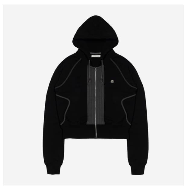 Puckering Hood Zip-up 블랙