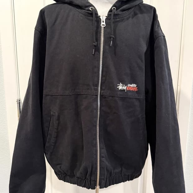 스투시 인슐레이티드 캔버스 워크 자켓 블랙