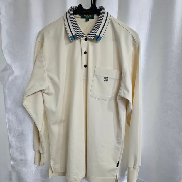 KENZO 겐조골프 아이보리 긴팔 폴로티 (1798)